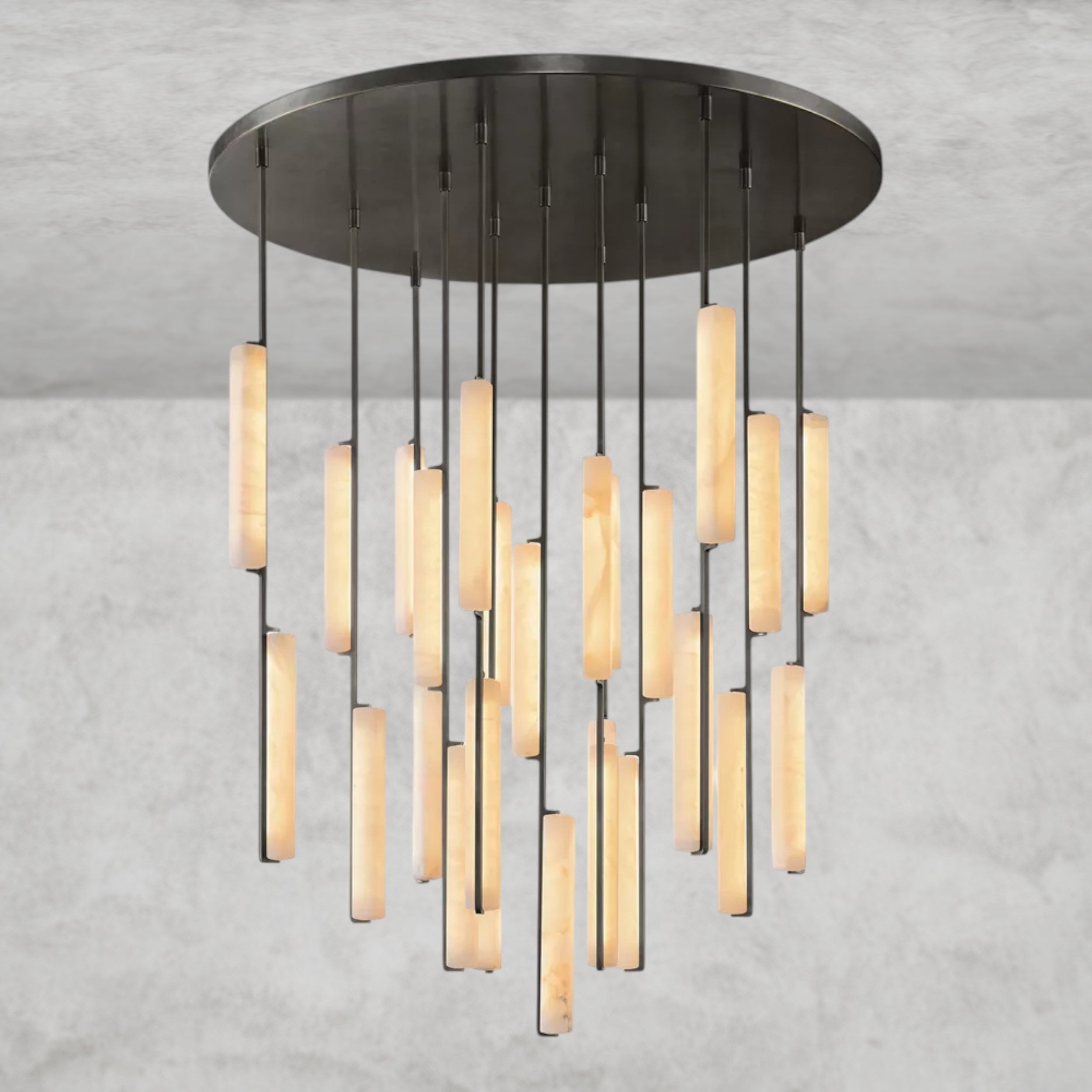 Audubon Alabaster Round Chandelier 24", 40", 56"